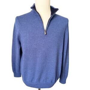 Brooks Brothers Blue Zip Up Sweater